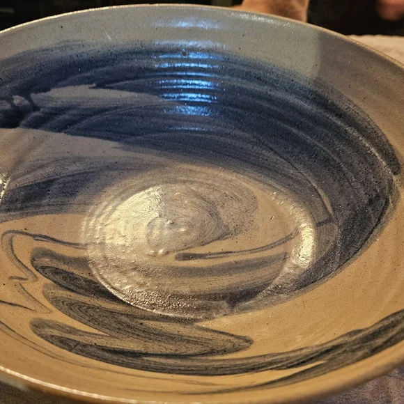 Bromwell Artistic Ceramic Bowl with Blue Swirl Design - Picture 4 of 9